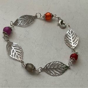 NEW Delicate filigree leaf and Polaris bead bracelet